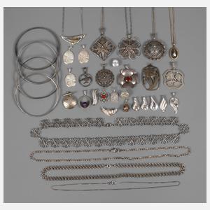Konvolut Silberschmuck
