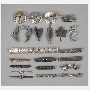 Konvolut Silberbroschen