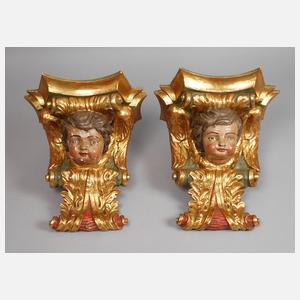 Paar figürliche Wandkonsolen Barock