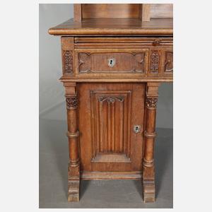 Neogotischer Aufsatzsatzschreibtisch