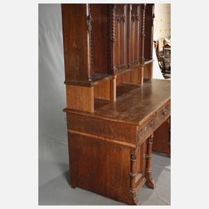 Neogotischer Aufsatzsatzschreibtisch