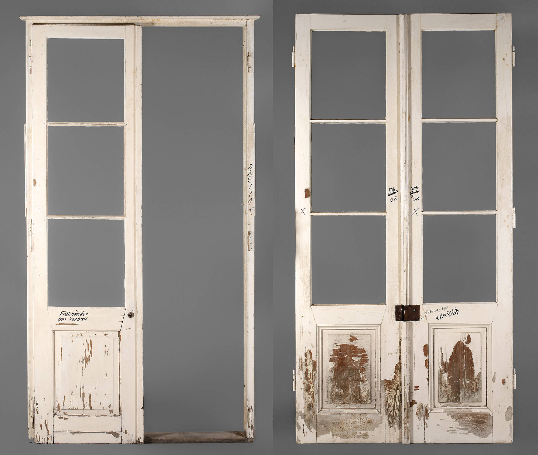 Drei Türblätter Eiche