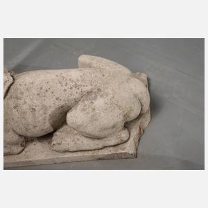 Paar Gartenskulpturen als Sphinx