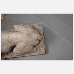 Paar Gartenskulpturen als Sphinx