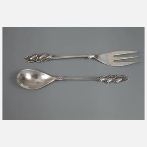 Holland sieben Besteckteile mit Glockenblumendekor