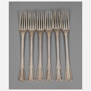 Joseph Maria Olbrich sechs Speisegabeln