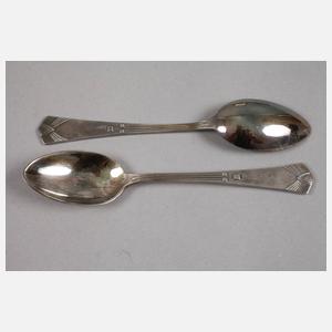 Sechs und zwölf Kaffeelöffel Jugendstil