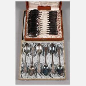 Sechs und zwölf Kaffeelöffel Jugendstil