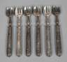 Sechs Austerngabeln Jugendstil Silber