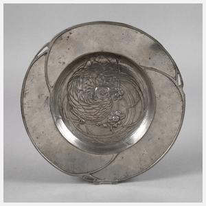 Jugendstil Zinnteller Walter Scherf Nürnberg