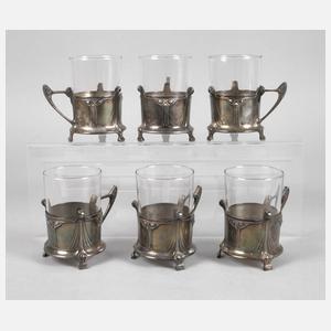 WMF sechs Teeglashalter Albin Müller