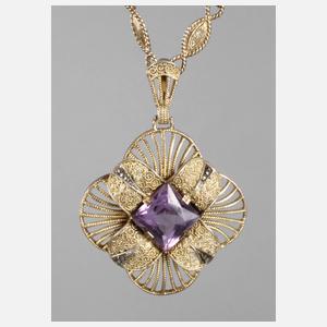 Theodor Fahrner Anhänger mit Amethyst