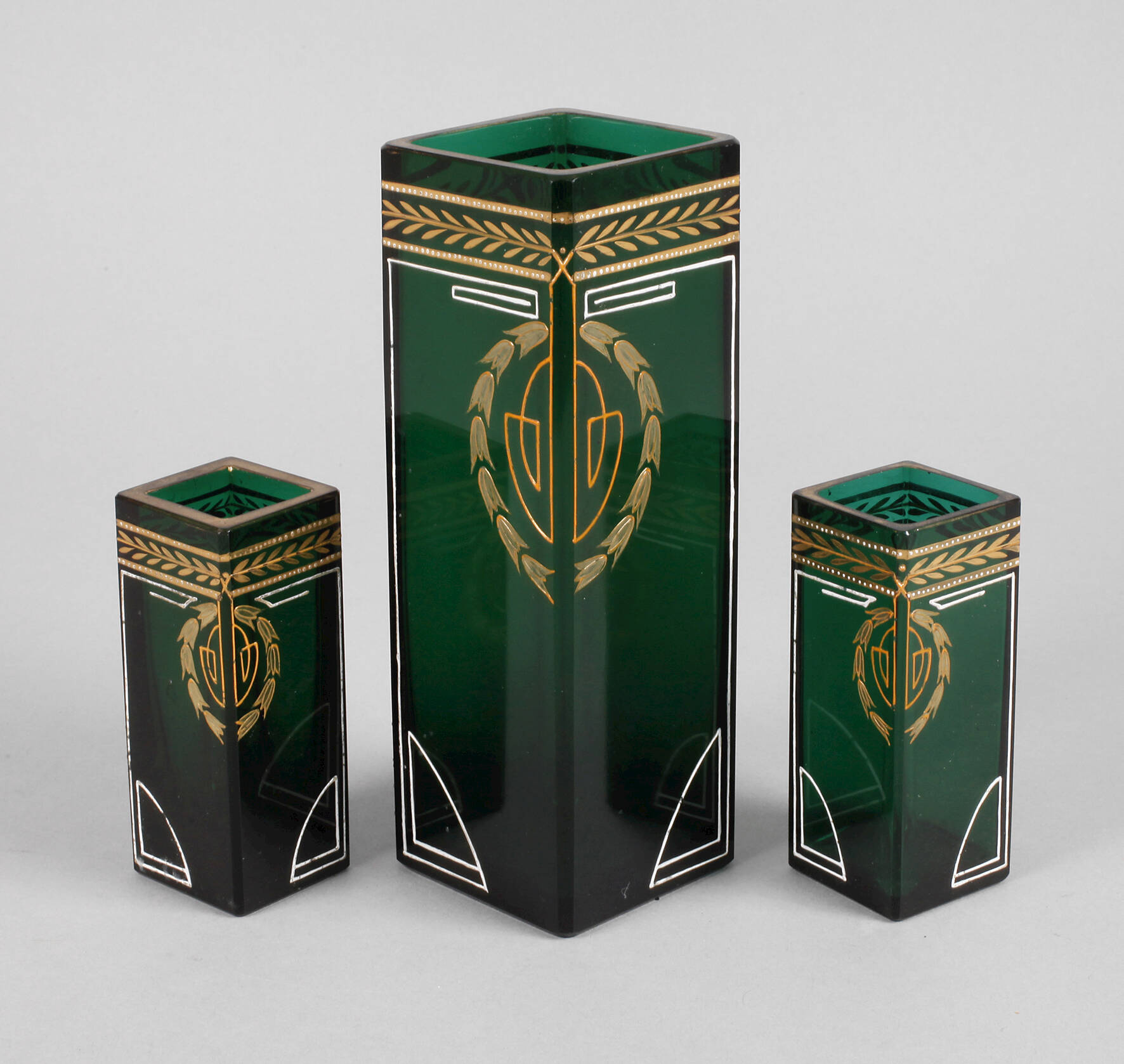 Josef Riedel Polaun drei Jugendstilvasen