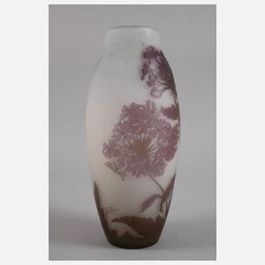 Emile Gallé große Vase Hortensiendekor