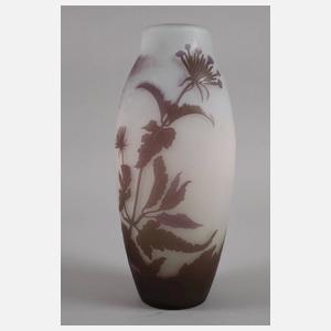 Emile Gallé große Vase Hortensiendekor