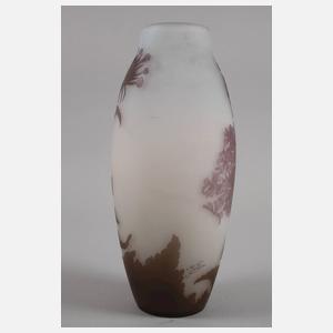 Emile Gallé große Vase Hortensiendekor
