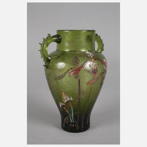 Émile Gallé Vase mit Emaildekor