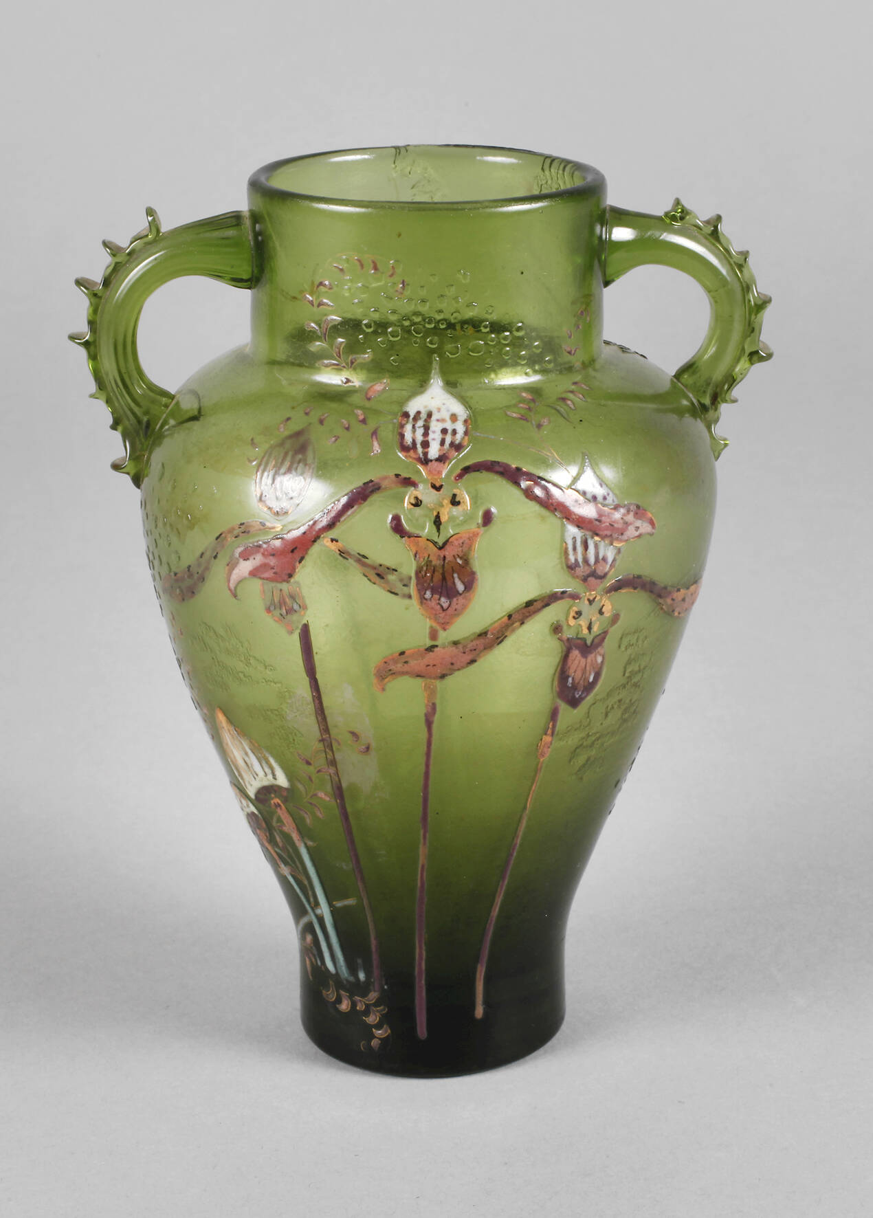 Émile Gallé Vase mit Emaildekor