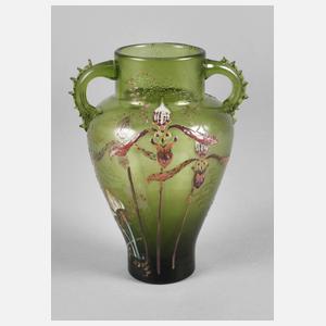 Émile Gallé Vase mit Emaildekor