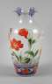 Fritz Heckert Petersdorf Jugendstilvase mit Emaillemalerei