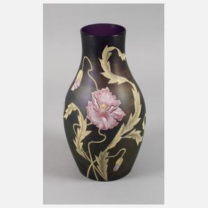 Poschinger Jugendstilvase mit Emailmalerei