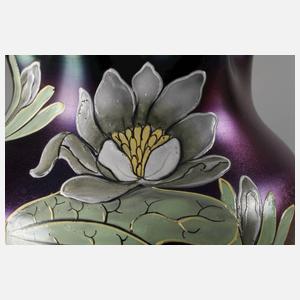 Ferdinand von Poschinger Vase Seerosendekor