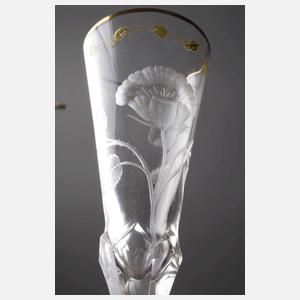 Moser Karlsbad drei Sektkelche "Rose"