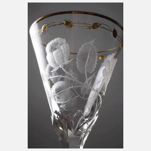 Moser Karlsbad drei Weinrömer "Rose"