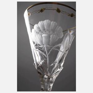 Moser Karlsbad drei Weinrömer "Rose"