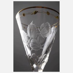 Moser Karlsbad drei Weinrömer "Rose"