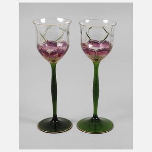 Zwei Stengelgläser Theresienthal