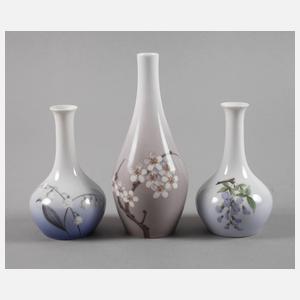 Bing & Grøndahl Kopenhagen drei Vasen