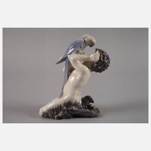 Royal Copenhagen "Faun mit Papagei"