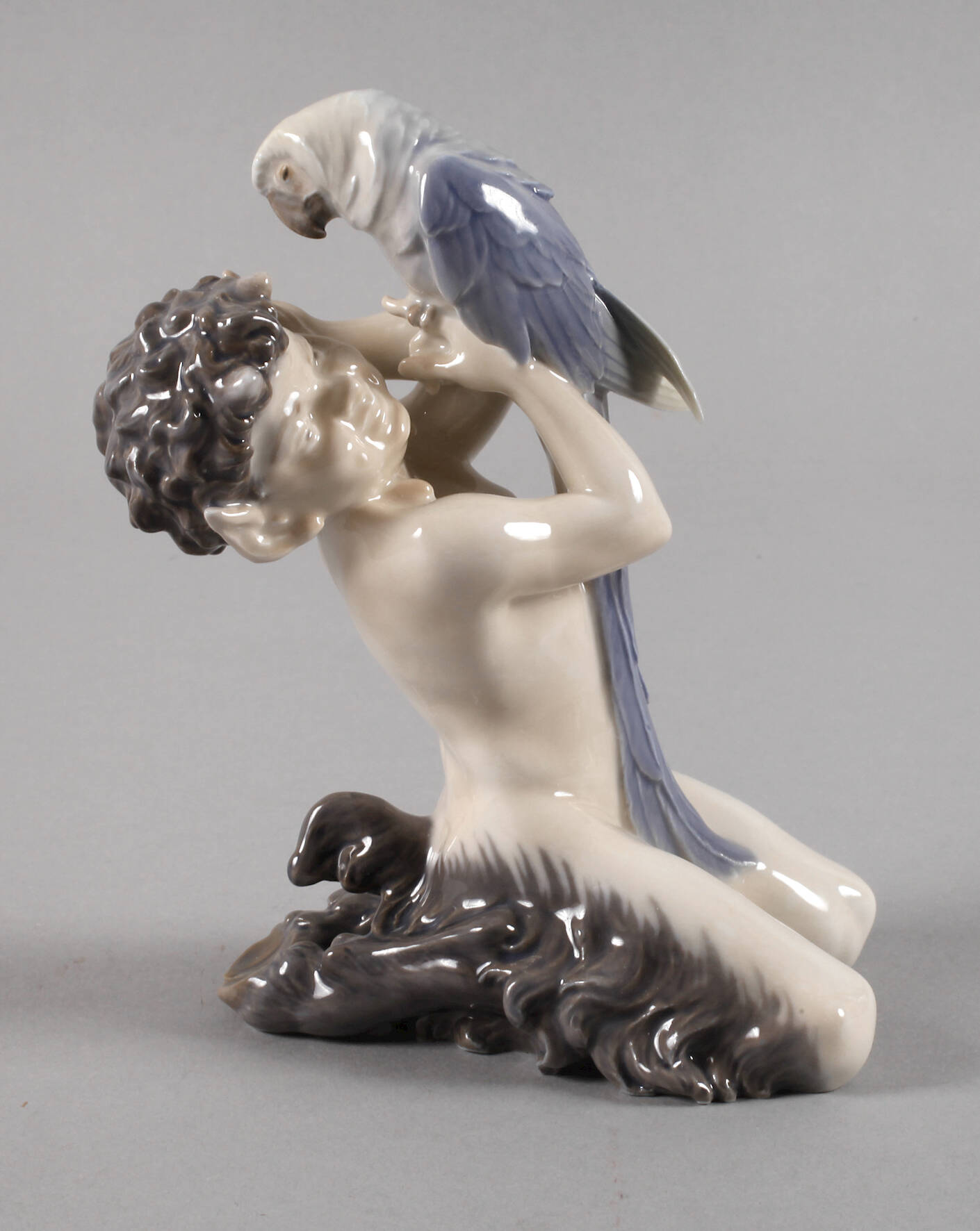Royal Copenhagen "Faun mit Papagei"