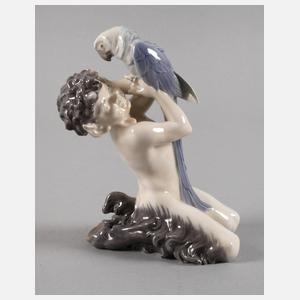 Royal Copenhagen "Faun mit Papagei"
