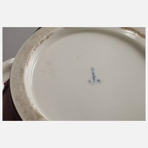 KPM Berlin Laufglasurvase mit Orchideenbesatz