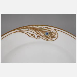 KPM Berlin Teller mit Pfauenfederdekor