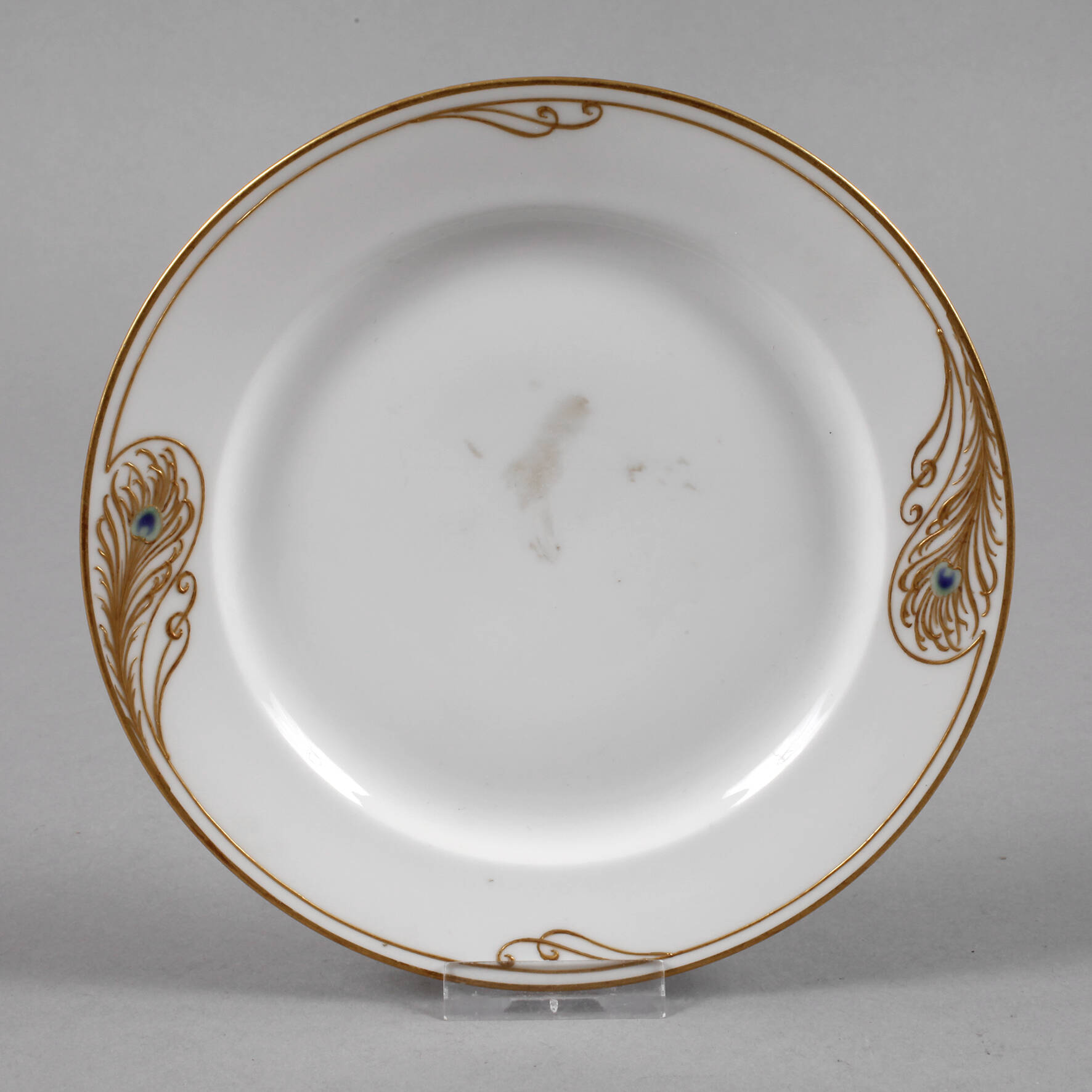 KPM Berlin Teller mit Pfauenfederdekor