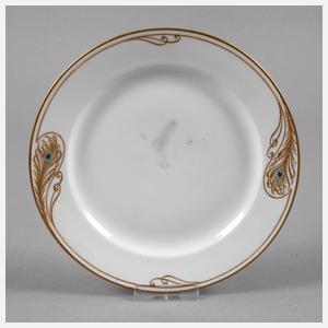 KPM Berlin Teller mit Pfauenfederdekor