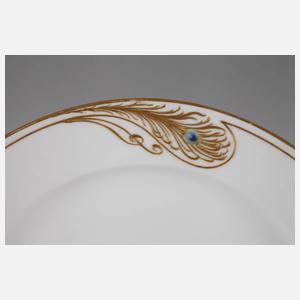 KPM Berlin Teller mit Pfauenfederdekor