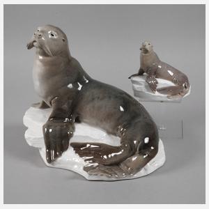 Meissen großer und kleiner "Seelöwe"