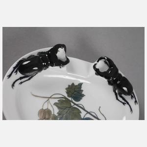 Rosenthal Zierschale mit Hirschkäferbesatz