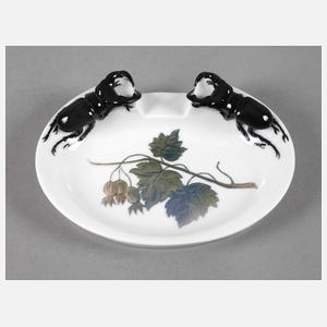 Rosenthal Zierschale mit Hirschkäferbesatz