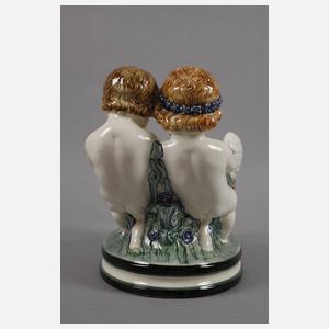 Karlsruhe Schwanenschale mit zwei Putten