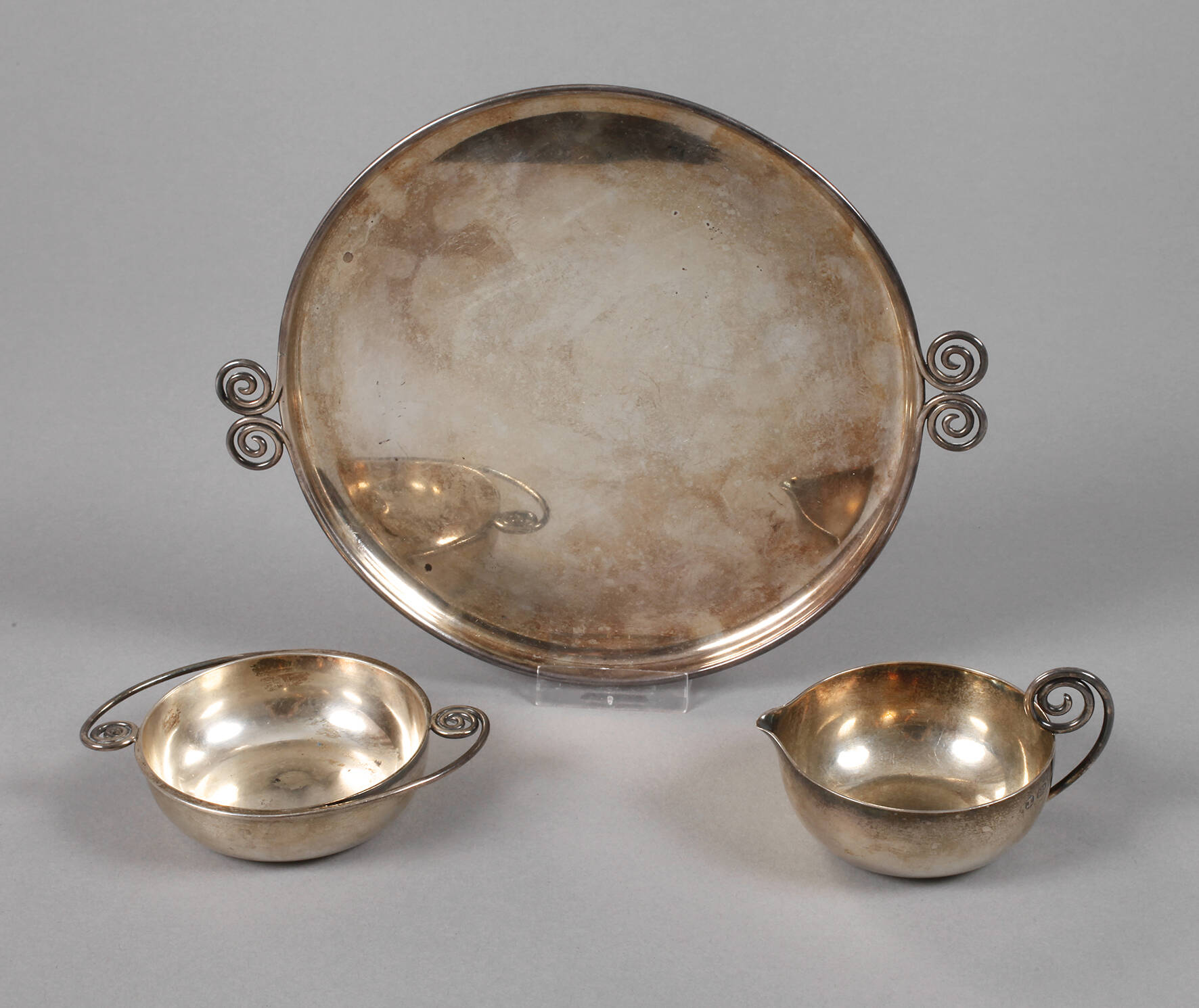 Silber Zucker-/Sahneset