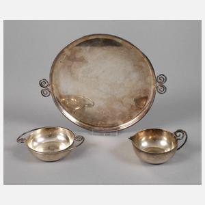 Silber Zucker-/Sahneset