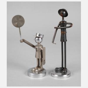Zwei Figuren in Bauhaus-Manier
