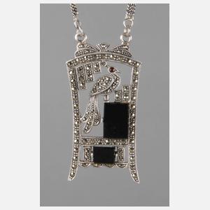 Collier mit Markasiten und Onyx