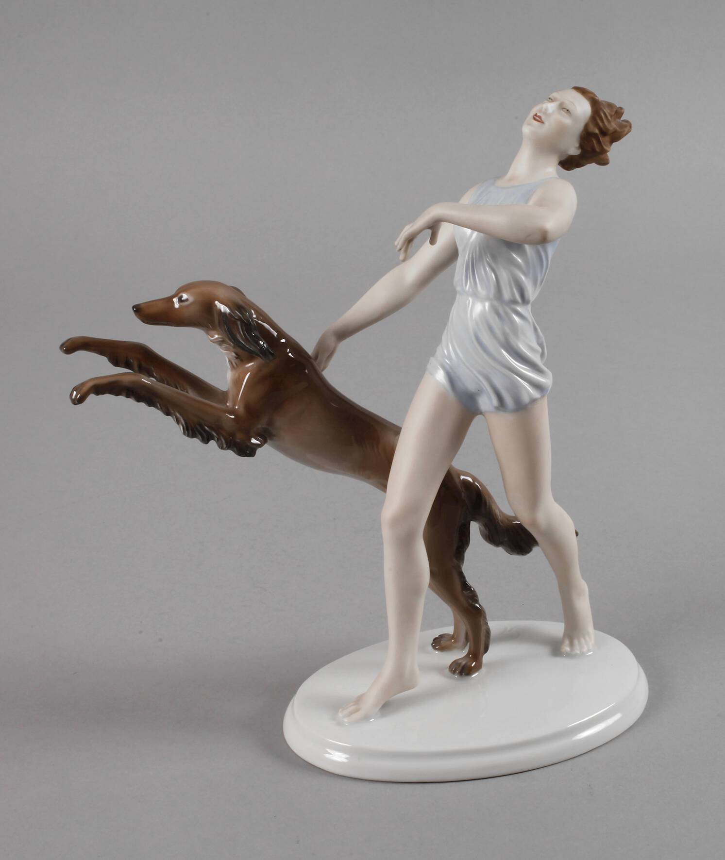 Rosenthal "Laufende mit Saluki"