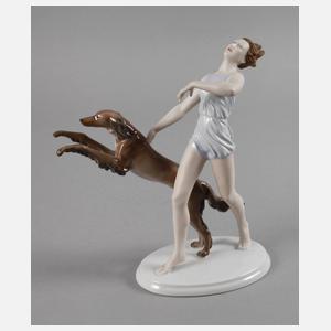 Rosenthal "Laufende mit Saluki"